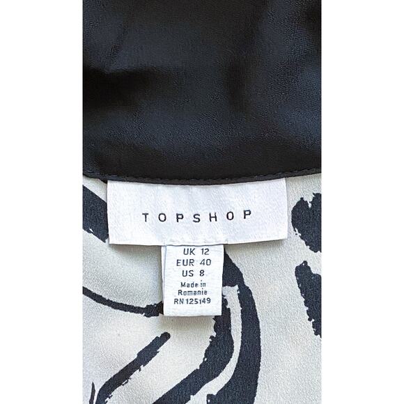 TOPSHOP Printed Collared Midi Dress Size 8 - Picture 12 of 12